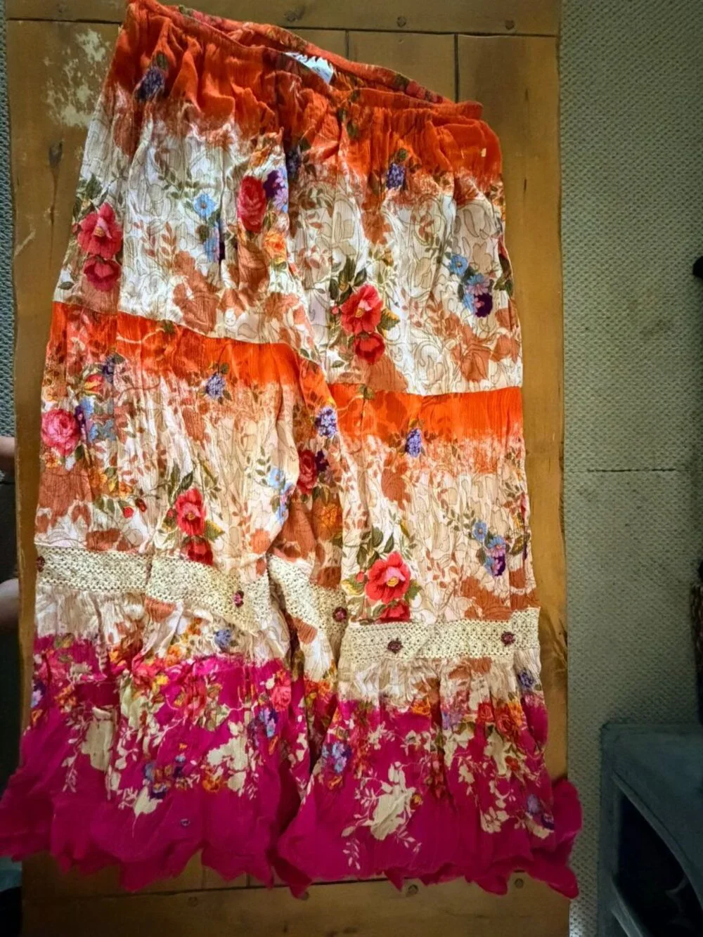 3 Womens Skirts: Purple Colorful Floral Boho Brown Mini - Stretch & Elastic Wais